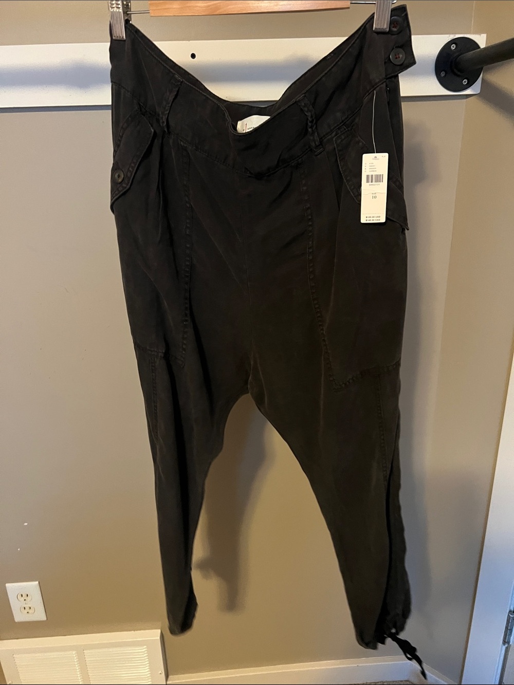 Anthropologie Black Boyfriend Drop-Crotch Pants